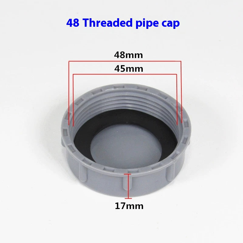Threaded pipe cap threaded plug seal plug cover PVC plastic cover kitchen sink drain pipe accessories Changshu Mocheng Yongliu Plastic Products Store