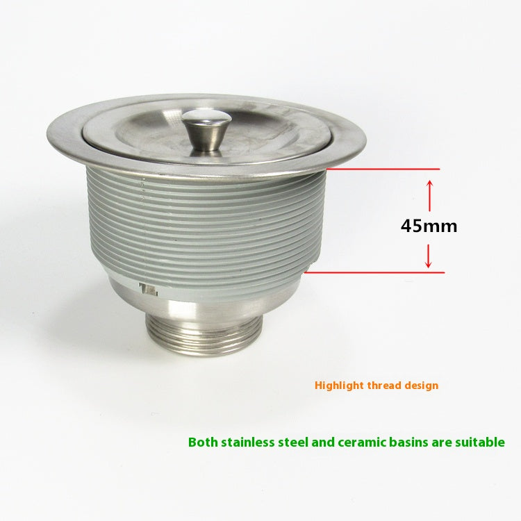 Kitchen sink 110 stainless steel drainer with blue lift height 48 thread laundry ceramic basin 304 old accessories Changshu Mocheng Yongliu Plastic Products Store