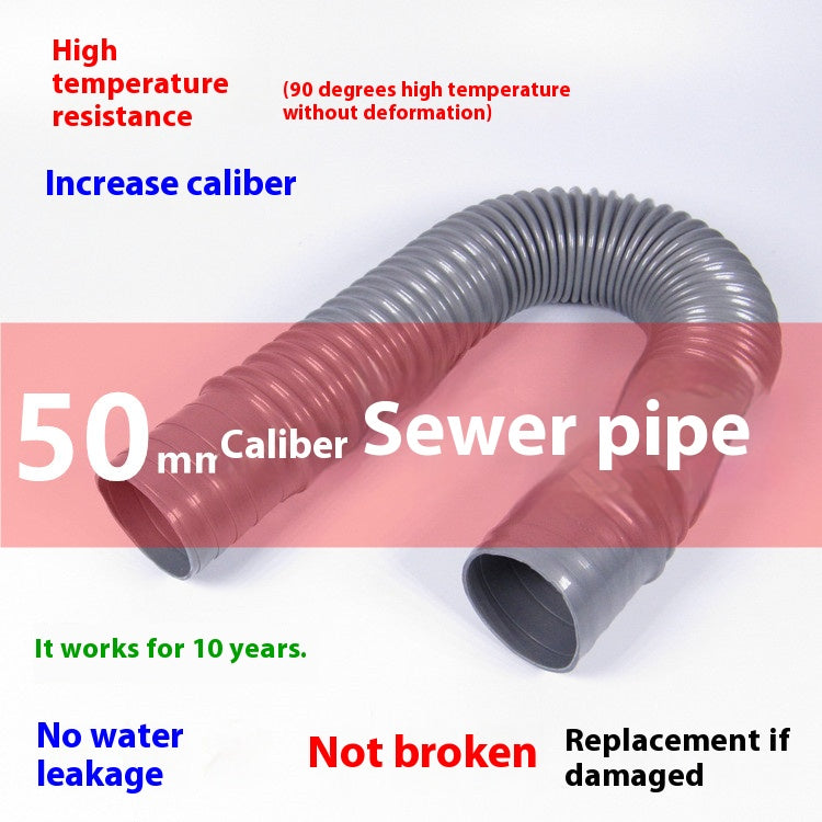 Sewer pipe drainage pipe downpipe large diameter vegetable washing basin washing machine kitchen sink drainage extension pipe Changshu Mocheng Yongliu Plastic Products Store