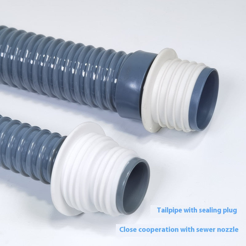 Thickened universal deodorizing drain hose kitchen sink basin vegetable basin mop pool with extended drain pipe-1 Changshu Mocheng Yongliu Plastic Products Store