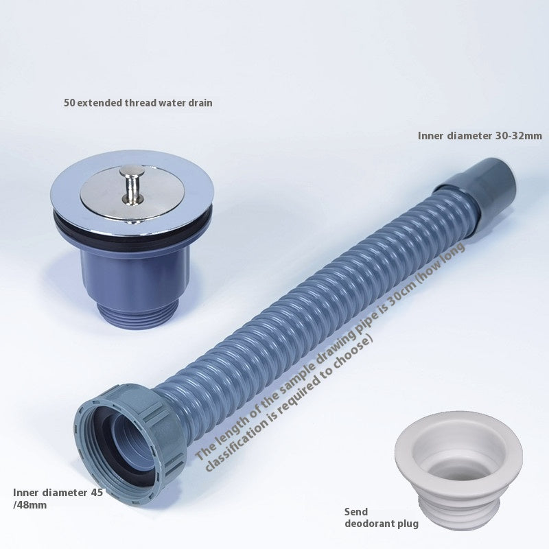 Extended thread high-end ceramic basin 50 models of drain with blue large mop pool old-fashioned sink drain pipe Changshu Mocheng Yongliu Plastic Products Store
